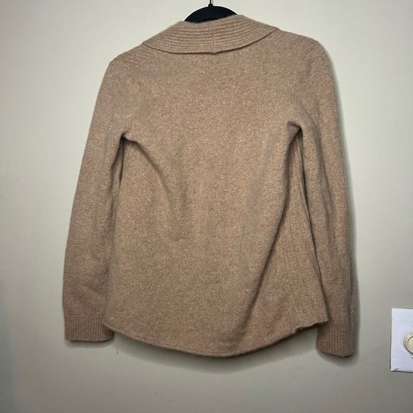 Cashmere By Charter Club Pleated Open Cardigan Tan Large 100% 2 Ply Cashmere - Picture 10 of 12